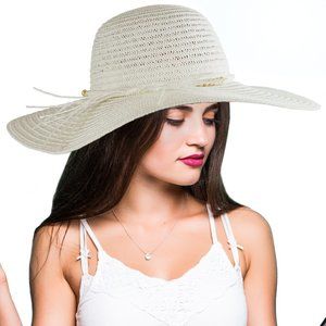 Beach Straw Floppy Hat for Women Wide Brim